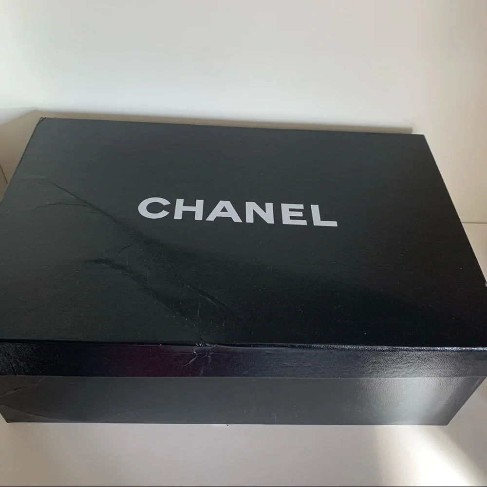 Chanel tweed camellia ballerinas